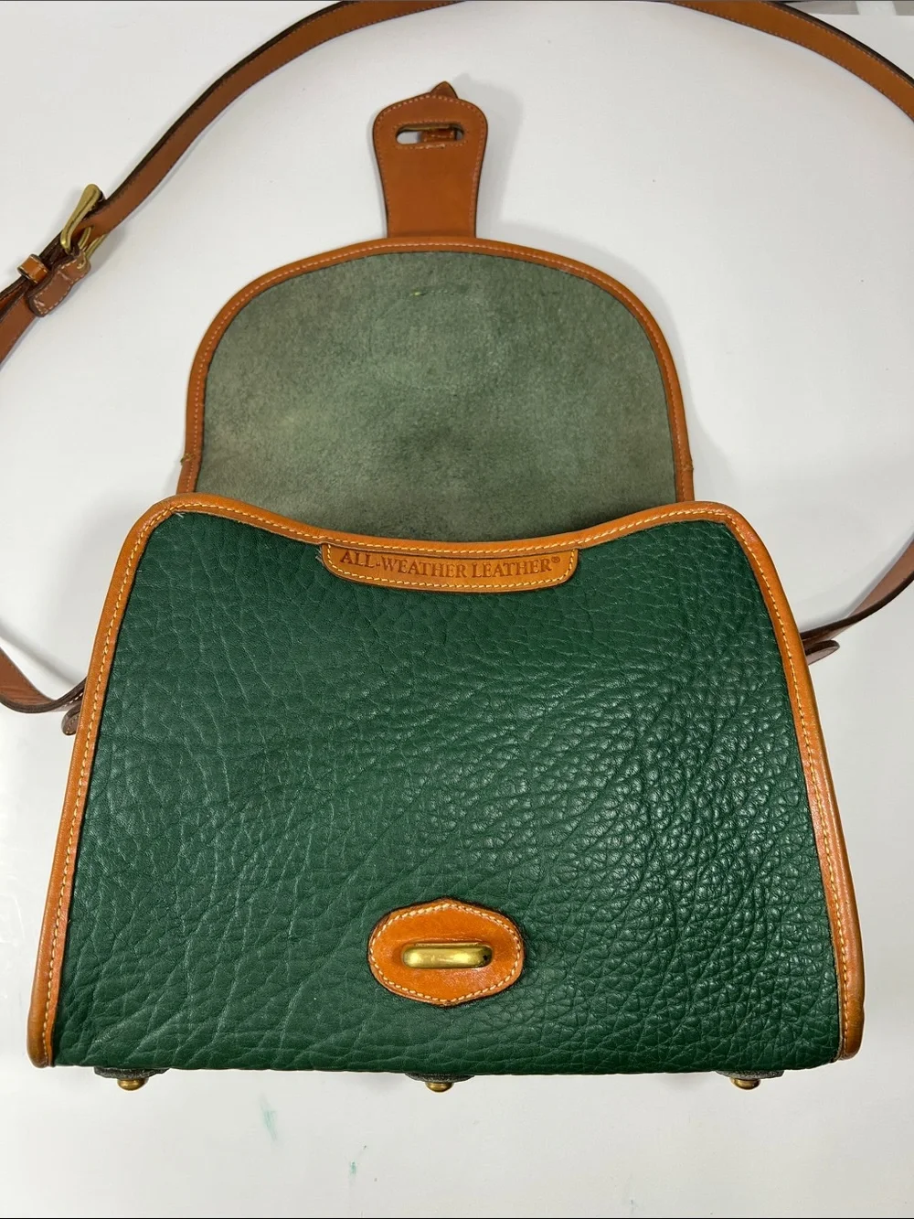 🦆 DOONEY & BOURKE ESSEX FIR GREEN BRITISH TAN 90”S PEBBLED AWL VINTAGE MEDIUM